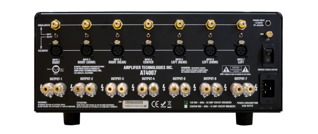 ATI AT 4000 Series Amplifier rear panel